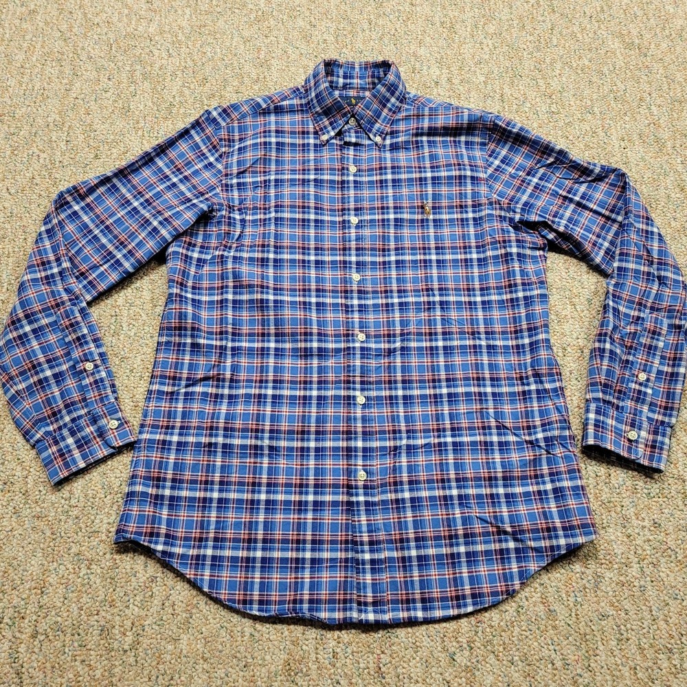 Ralph Lauren Shirt Mens Medium Oxford Button Down Classic Fit Flesh Color Pony